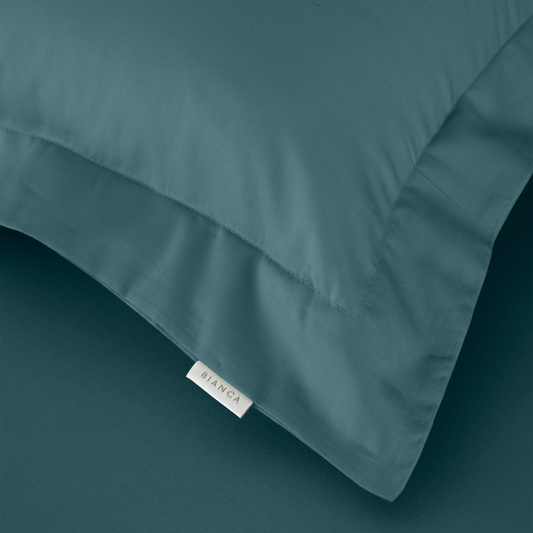 Bianca 400 Thread Count Cotton Sateen Pair of Oxford Pillowcases Teal