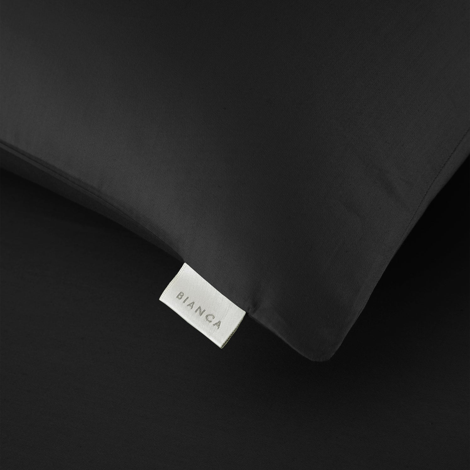 Bianca 400 Thread Count Cotton Sateen Pair of Housewife Pillowcases Black