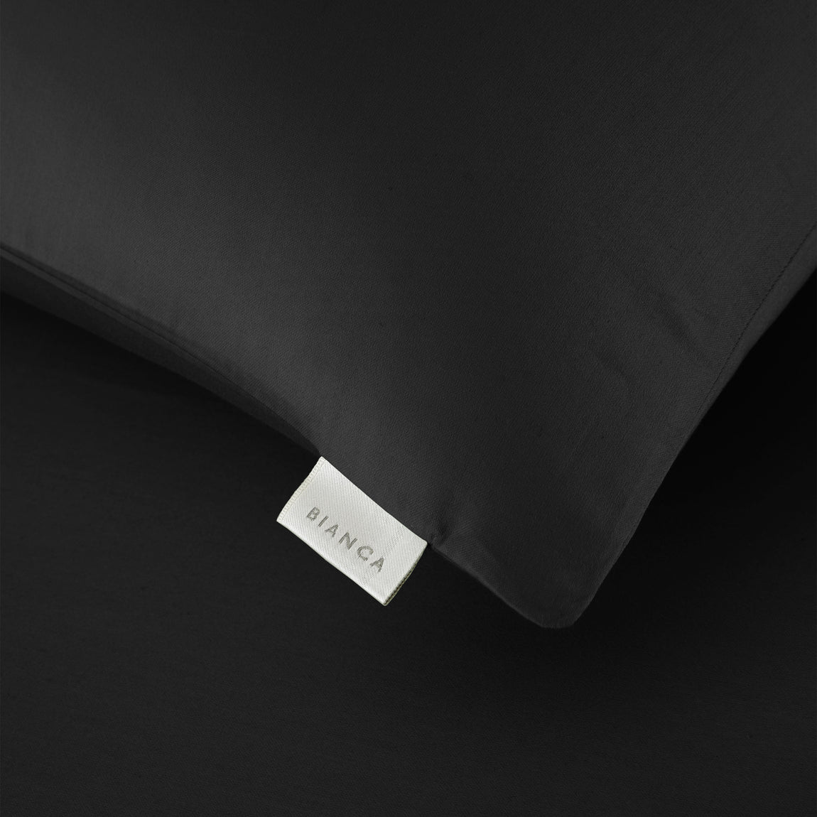 Bianca 400 Thread Count Cotton Sateen Pair of Housewife Pillowcases Black