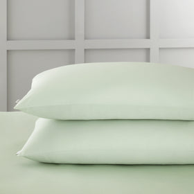 Bianca 400 Thread Count Cotton Sateen Pair of Housewife Pillowcases Green
