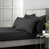 Bianca 400 Thread Count Cotton Sateen Bed Linen Fitted Sheet Black
