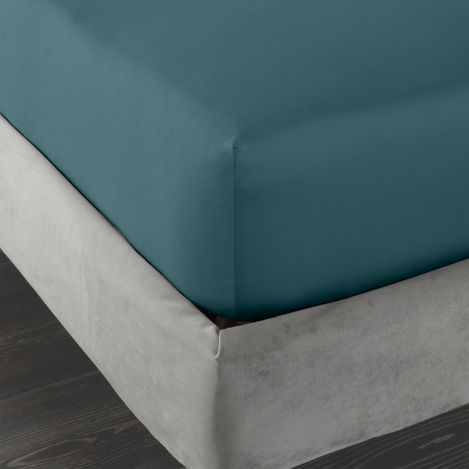 Bianca 400 Thread Count Cotton Sateen Bed Linen Fitted Sheet Teal