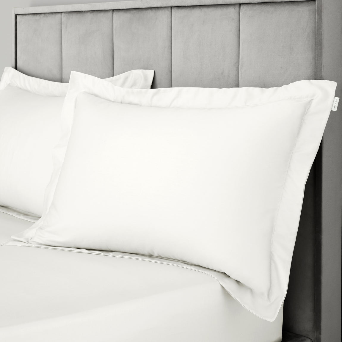 Bianca 400 Thread Count Cotton Sateen Pair of Oxford Pillowcases Ivory
