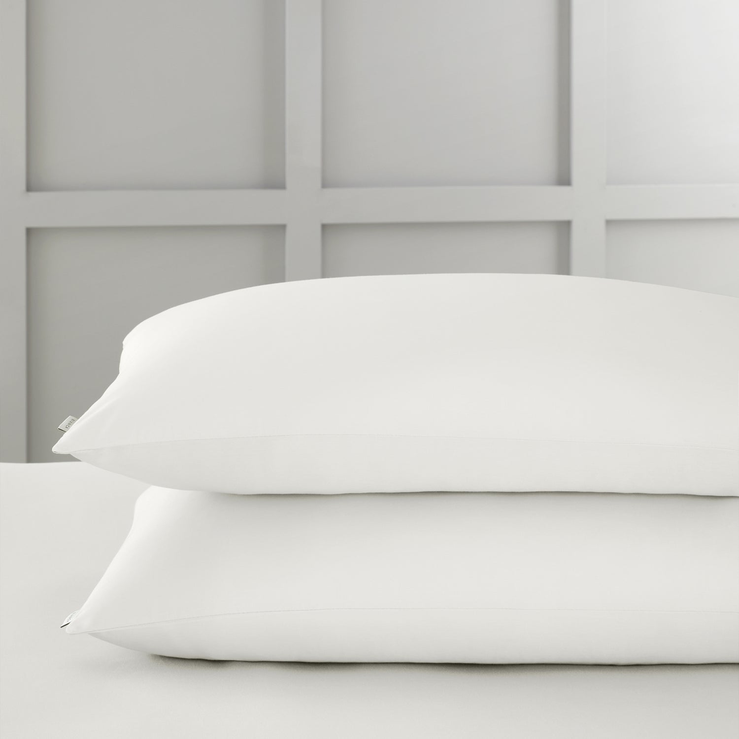 Bianca 400 Thread Count Cotton Sateen Pair of Housewife Pillowcases Ivory