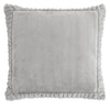 Catherine Lansfield Velvet Faux Fur Filled Cushion 55cm x 55cm Silver Grey