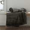 Catherine Lansfield Velvet and Faux Fur 150cmx200cm Throw Charcoal