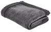 Catherine Lansfield Velvet and Faux Fur 150cmx200cm Throw Charcoal