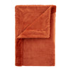 Catherine Lansfield Velvet and Faux Fur 150cmx200cm Throw Burnt Orange