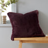 Catherine Lansfield Velvet Faux Fur Filled Cushion 55cm x 55cm Plum
