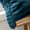 Catherine Lansfield Velvet Faux Fur Filled Cushion 55cm x 55cm Teal