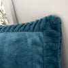 Catherine Lansfield Velvet Faux Fur Filled Cushion 55cm x 55cm Teal