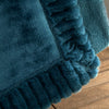 Catherine Lansfield Velvet And Faux Fur 150cmx200cm Throw Teal