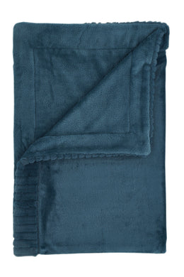 Catherine Lansfield Velvet And Faux Fur 150cmx200cm Throw Teal