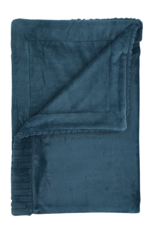 Catherine Lansfield Velvet And Faux Fur 150cmx200cm Throw Teal