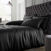 Catherine Lansfield Silky Soft Satin Duvet Cover Bedding Set Black