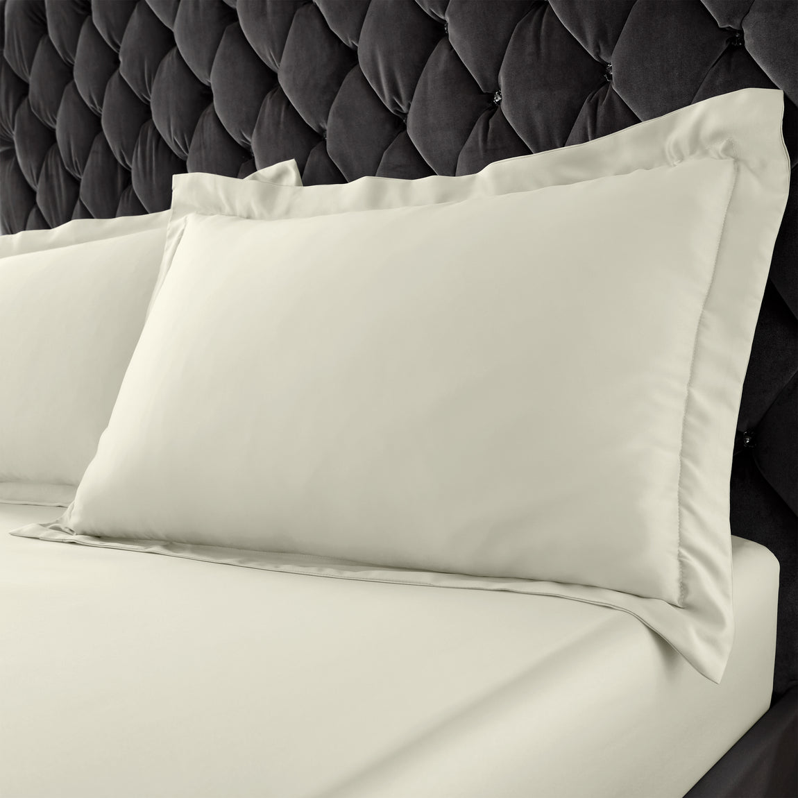 Catherine Lansfield Silky Soft Satin Pair of Oxford Pillowcases Champagne