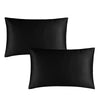 Catherine Lansfield Silky Soft Satin Pair of Housewife Pillowcases Black