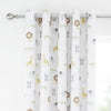 Catherine Lansfield Roarsome Animals Ready Made Eyelet Curtains 66 x 72 Natural