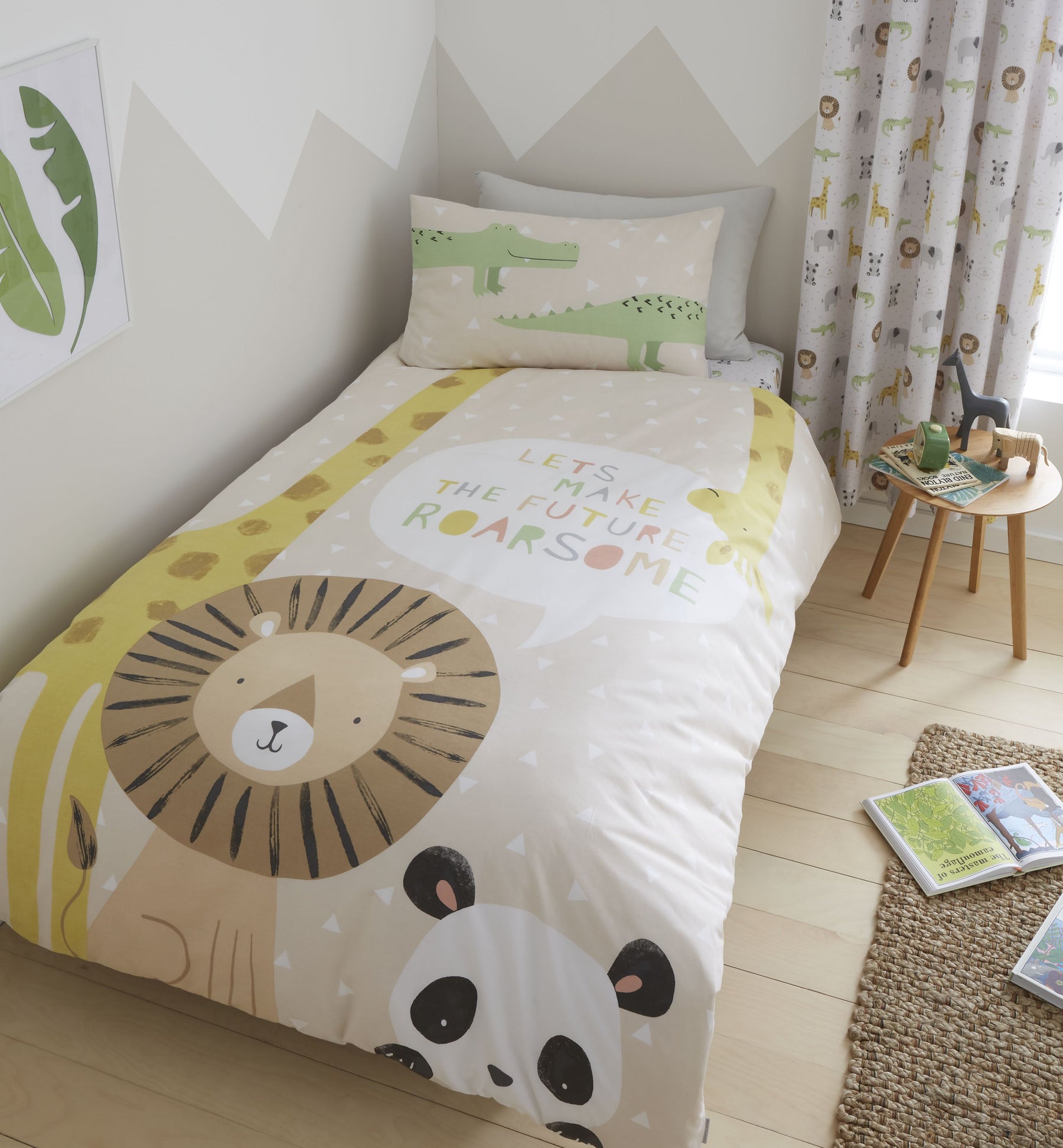 Catherine Lansfield Roarsome Animals Childrens Bedding Natural