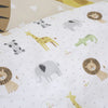 Catherine Lansfield Roarsome Animals Bed Linen Fitted Sheet Natural