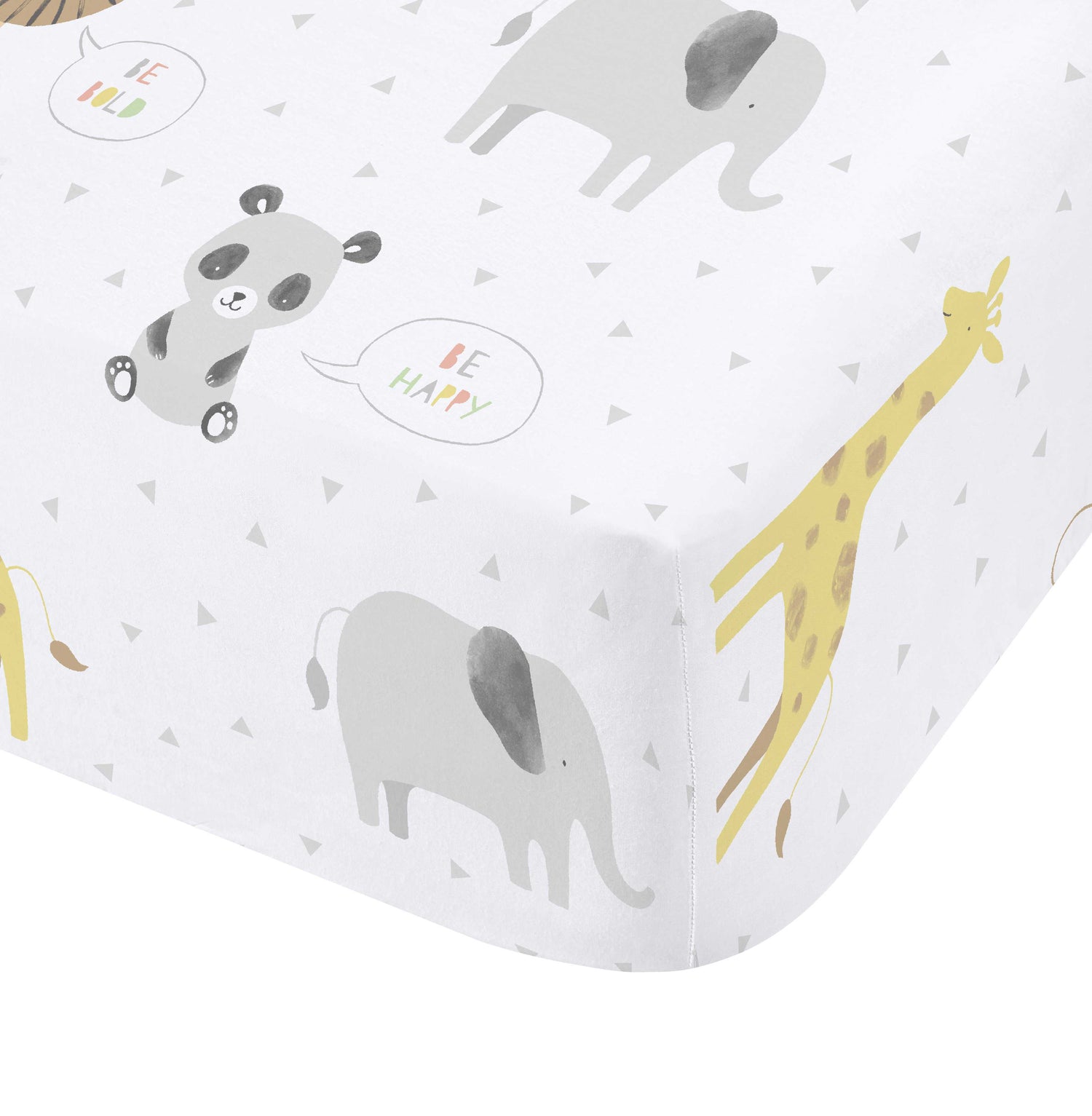 Catherine Lansfield Roarsome Animals Bed Linen Fitted Sheet Natural