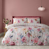 Catherine Lansfield Brushed Floral Stripe Duvet Cover Bedding Set Cream