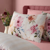 Catherine Lansfield Brushed Floral Stripe Duvet Cover Bedding Set Cream