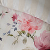 Catherine Lansfield Brushed Floral Stripe Duvet Cover Bedding Set Cream