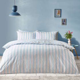 Sassy B Stripe Tease Duvet Cover Bedding Set Blue