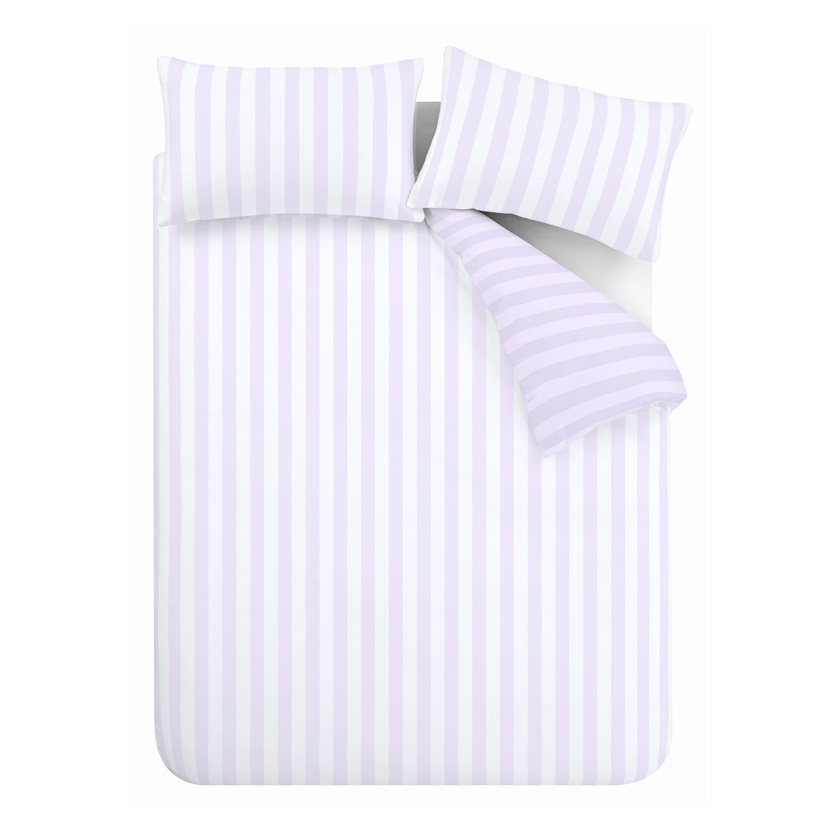 Sassy B Stripe Tease Duvet Cover Bedding Set Lilac