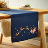 Catherine Lansfield Dining Santas Christmas Wonderland Cotton 33cm x 220cm Runner Navy