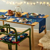 Catherine Lansfield Dining Santas Christmas Wonderland Cotton 33cm x 220cm Runner Navy