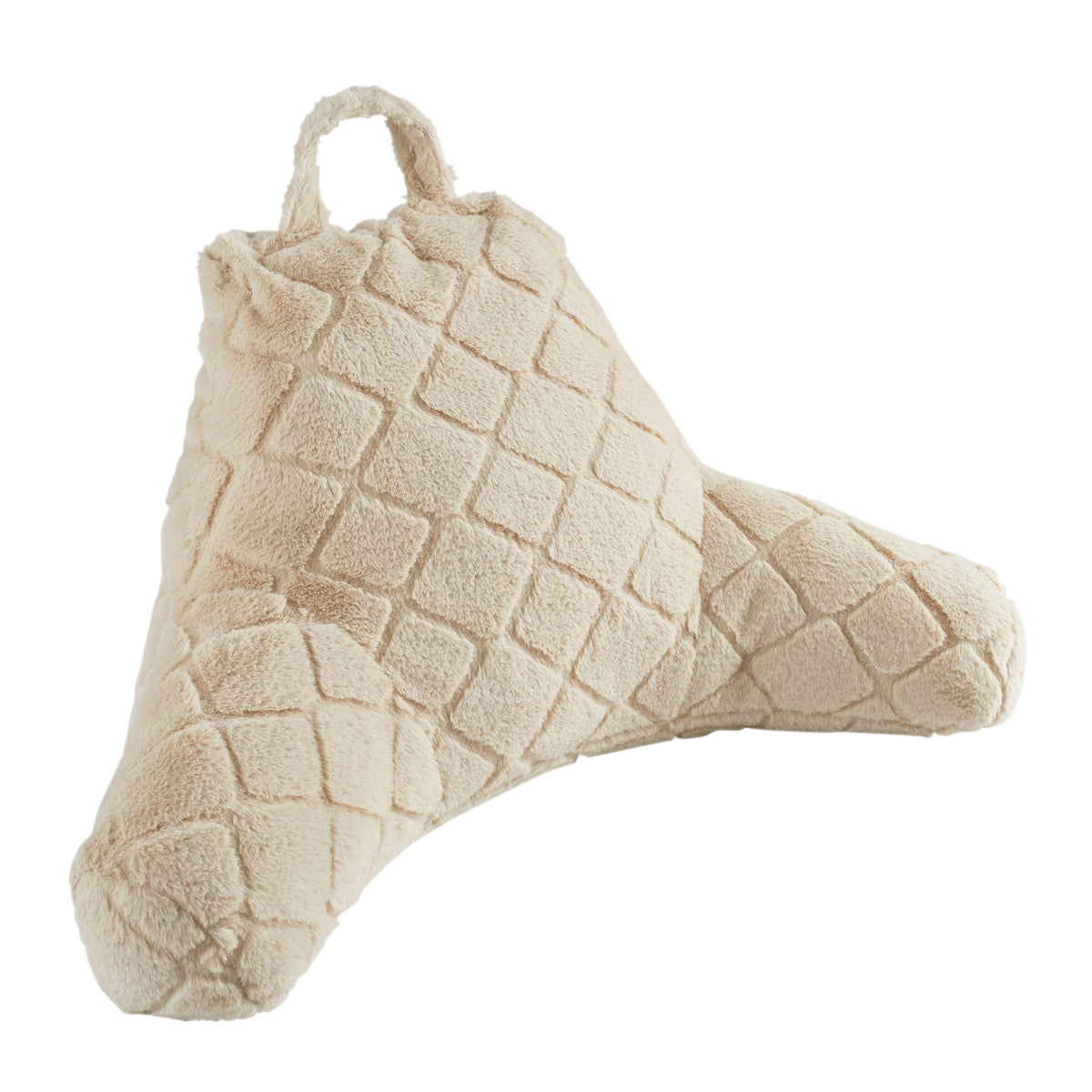 Catherine Lansfield Cosy Diamond Faux Fur Cuddle Filled Cushion Natural