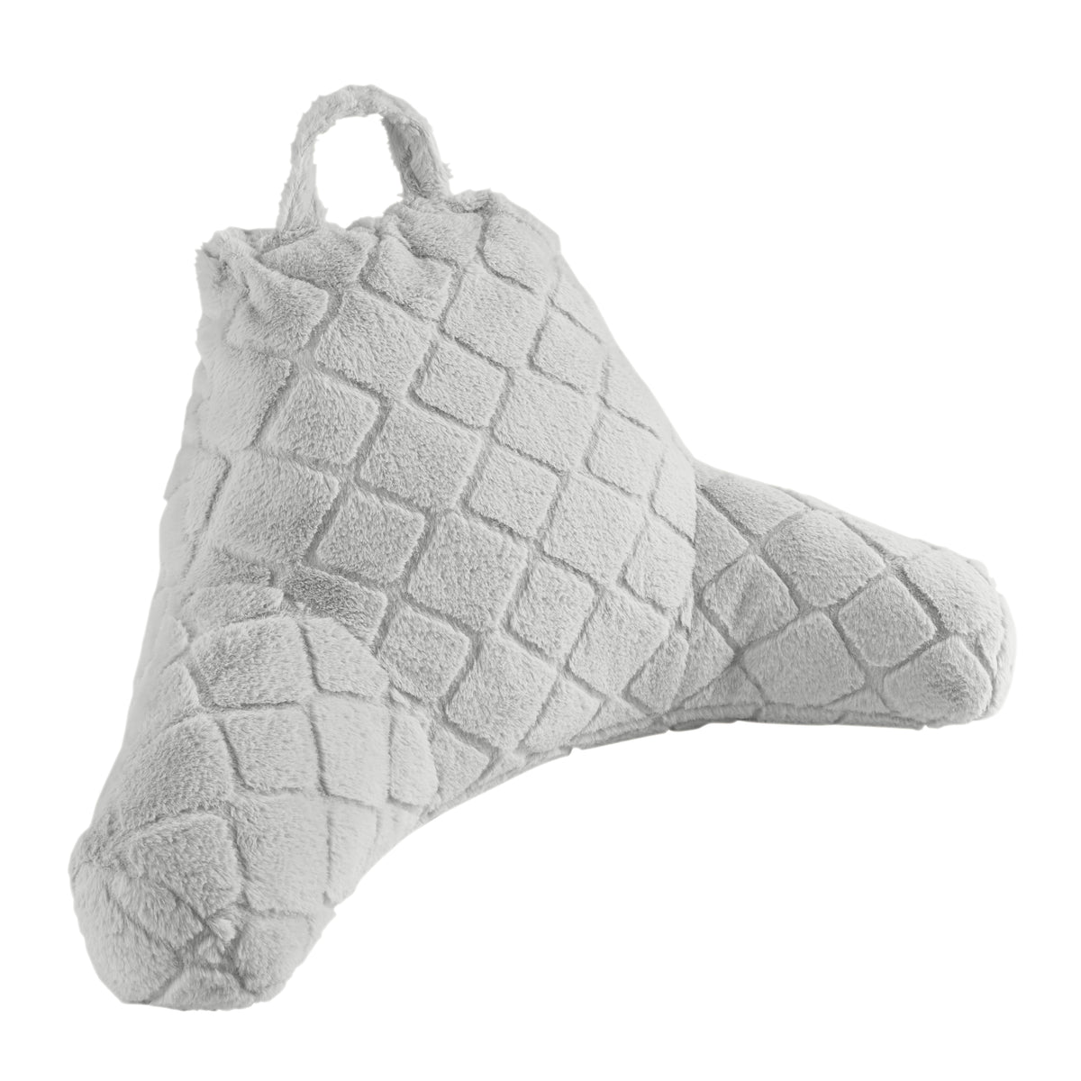 Catherine Lansfield Cosy Diamond Faux Fur Cuddle Filled Cushion Silver