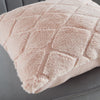 Catherine Lansfield Cosy Diamond Faux Fur Filled Cushion 43cm x 43cm Blush Pink