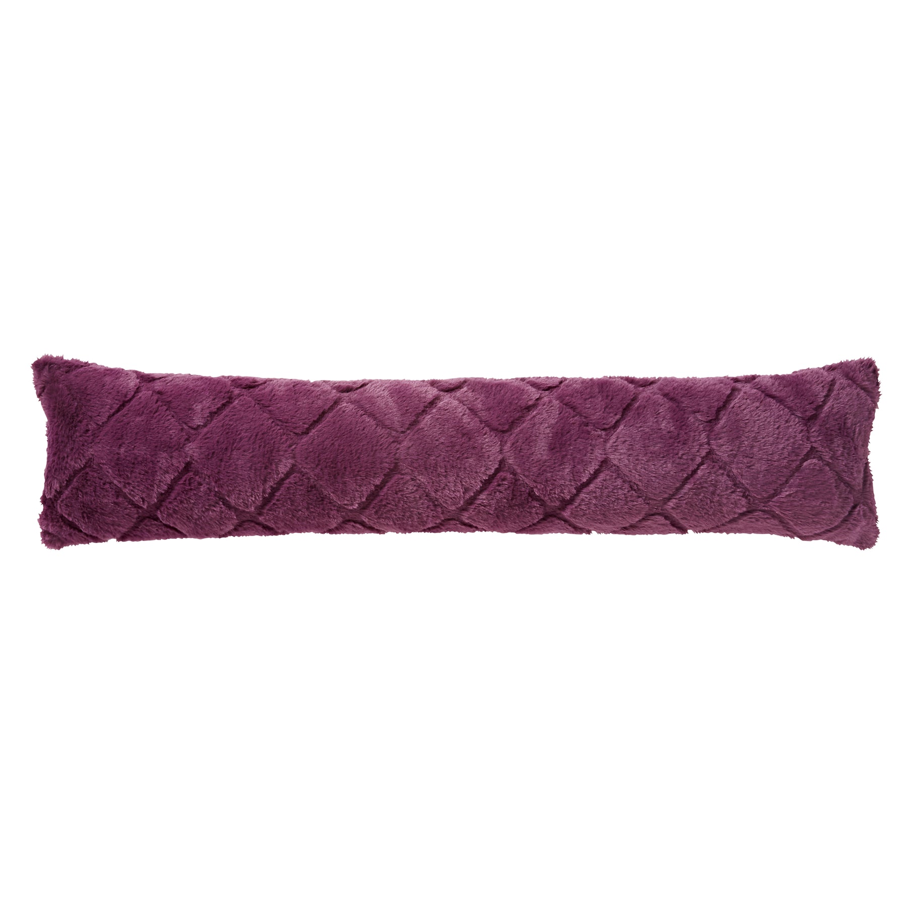 Catherine Lansfield Cosy Diamond Faux Fur Draught Excluder Plum