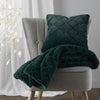 Catherine Lansfield Cosy Diamond Faux Fur 130cmx170cm Throw Bottle Green