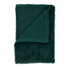 Catherine Lansfield Cosy Diamond Faux Fur 130cmx170cm Throw Bottle Green