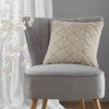 Catherine Lansfield Cosy Diamond Faux Fur Filled Cushion 43cm x 43cm Natural