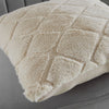 Catherine Lansfield Cosy Diamond Faux Fur Filled Cushion 43cm x 43cm Natural
