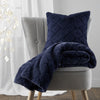 Catherine Lansfield Cosy Diamond Faux Fur 130cmx170cm Throw Navy Blue