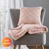 Catherine Lansfield Cosy Diamond Faux Fur 130cmx170cm Throw Blush Pink