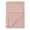Catherine Lansfield Cosy Diamond Faux Fur 130cmx170cm Throw Blush Pink