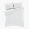 Catherine Lansfield Cosy Diamond Faux Fur Duvet Cover Bedding Set White