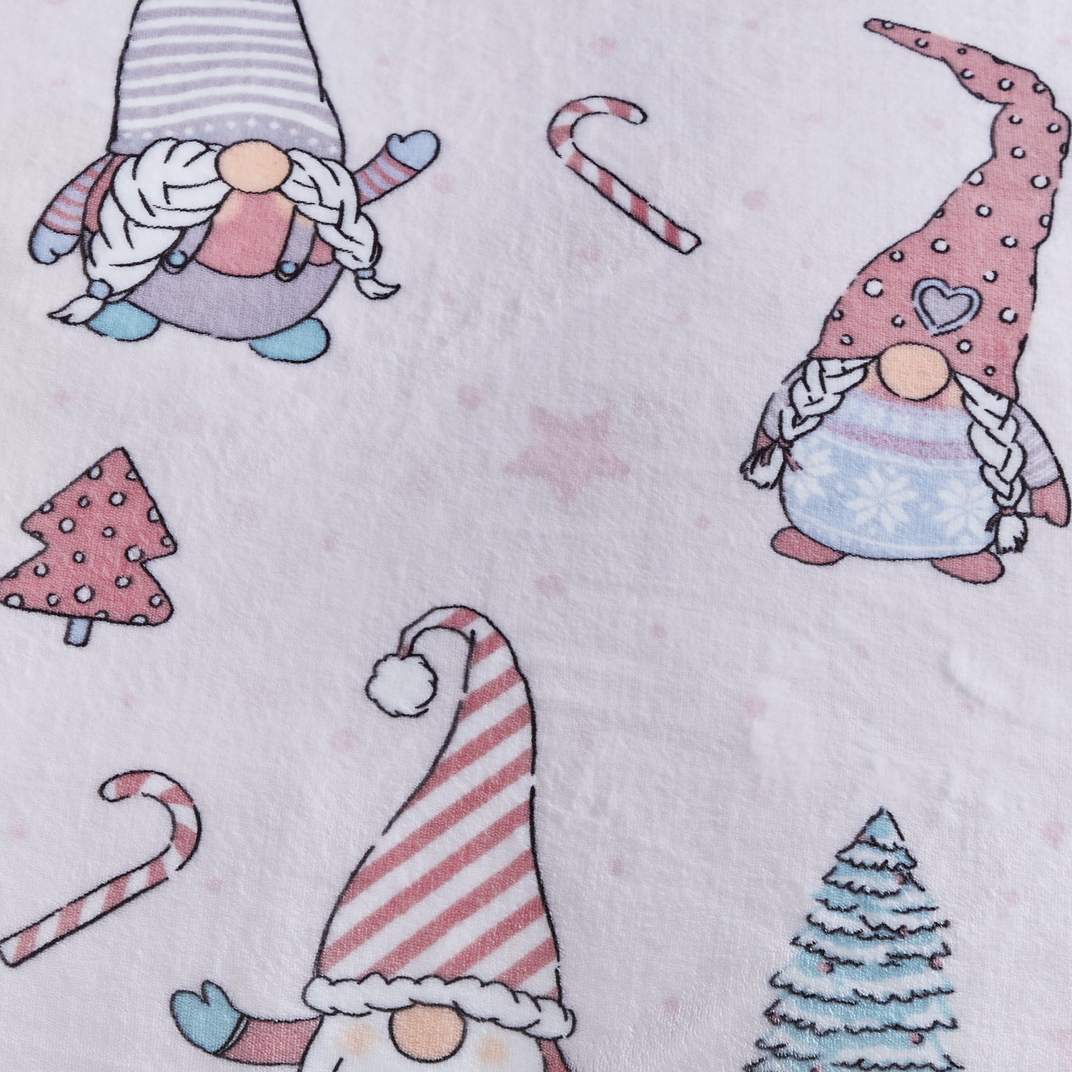 Catherine Lansfield Festive Gnomes Duvet Cover Bedding Set Pink