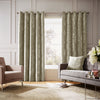 Hyperion Selene Jacquard Ready Made Eyelet Curtains Olive Green