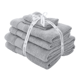Catherine Lansfield Anti Bacterial Six Towel Bale Towels Silver