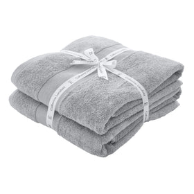 Catherine Lansfield Anti Bacterial Two Bath Sheet Towels Silver