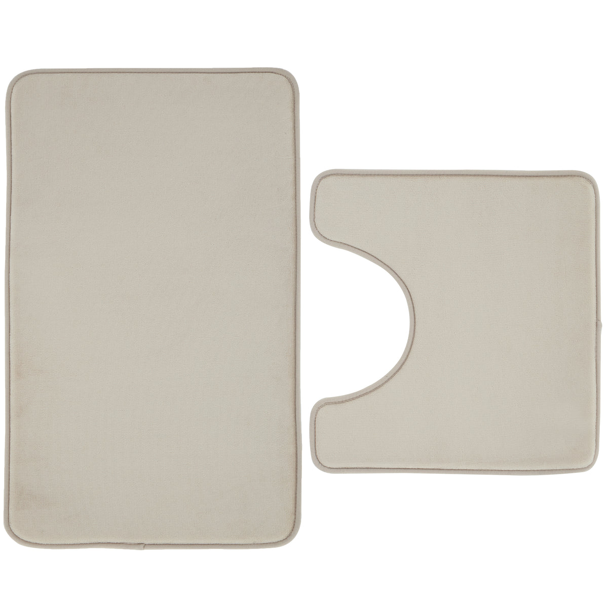 Catherine Lansfield Anti Bacterial Memory Foam Bath Mat and Pedestal Mat Natural