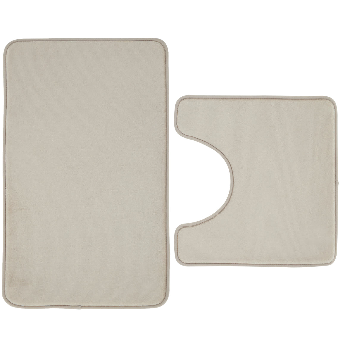 Catherine Lansfield Anti Bacterial Memory Foam Bath Mat and Pedestal Mat Natural